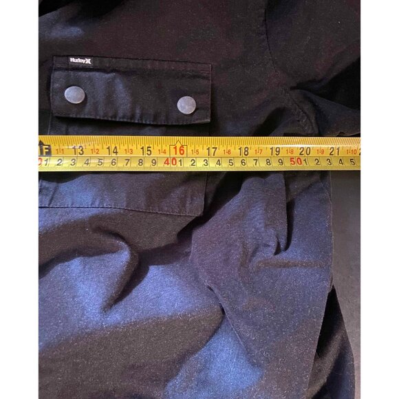 Hurley Utility Jacket Mens L Black Full Zip Peacoat Snap - Picture 4 of 5